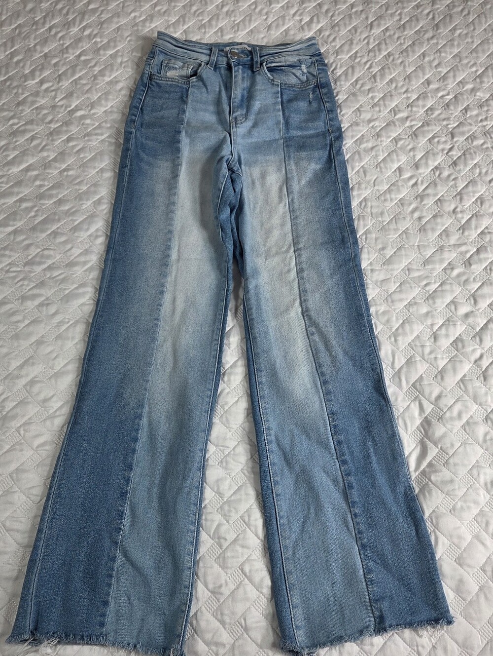 Flying Monkey Two Tone Patchwork Wide Leg Jeans Size 25 F4610 Colorblock